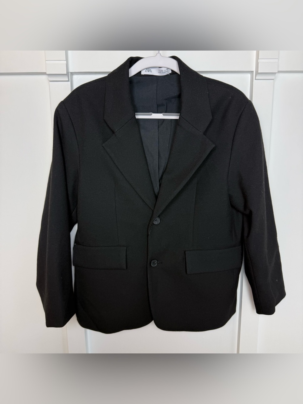 Zara Boys Black Blazer Jacket Sports Coat Size 8 Two Button NWT